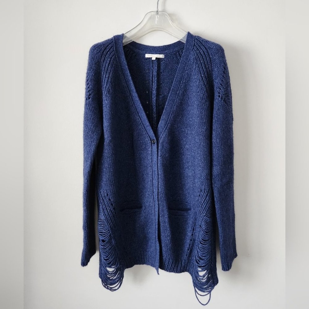 Maje Navy Blue Cardigan Sweater Size M